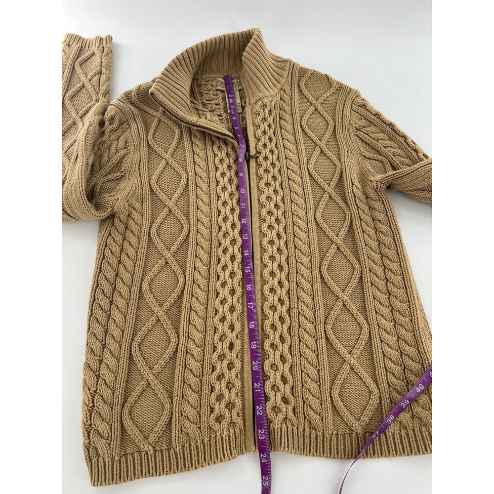 Jones New York Country Cable Knit Full Zip Cardigan Sweater Fisherman Grandpa - Picture 6 of 8